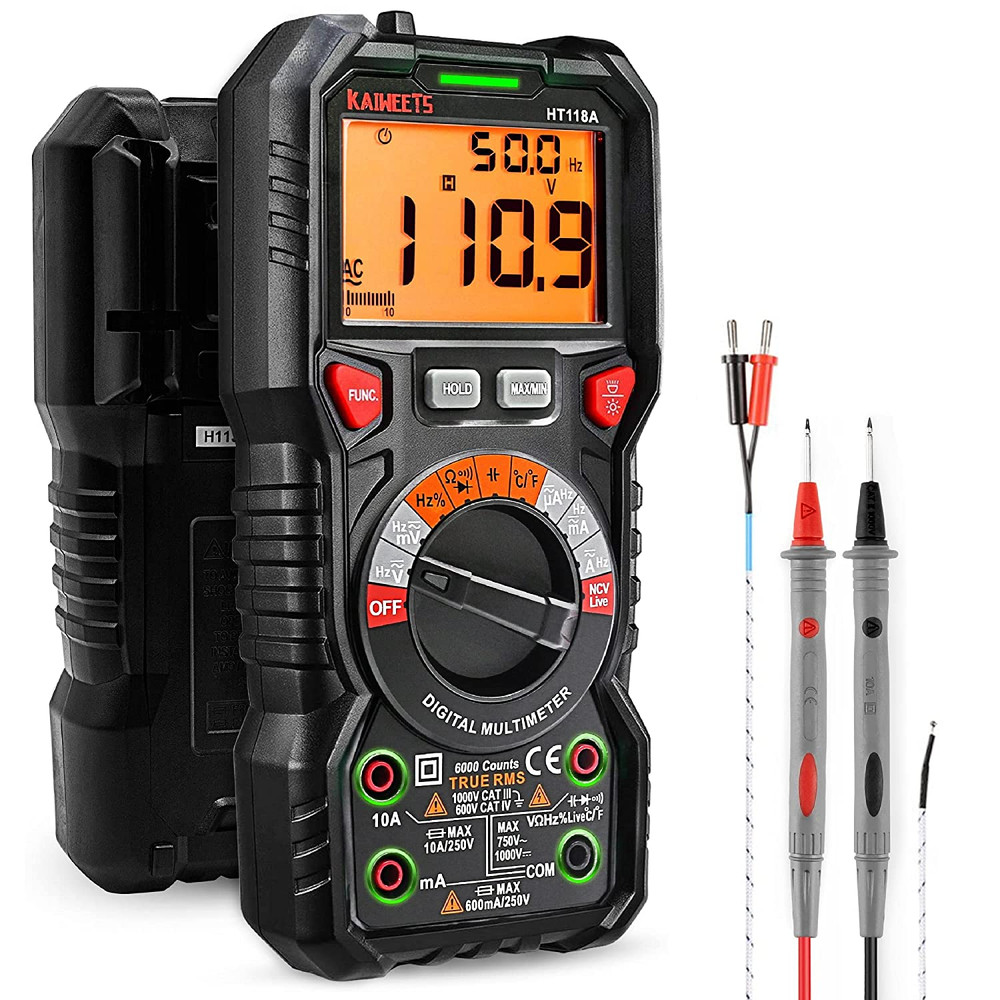TRMS Digital Multimeter 6000 Counts Auto-Ranging for Voltage, Current, Temp