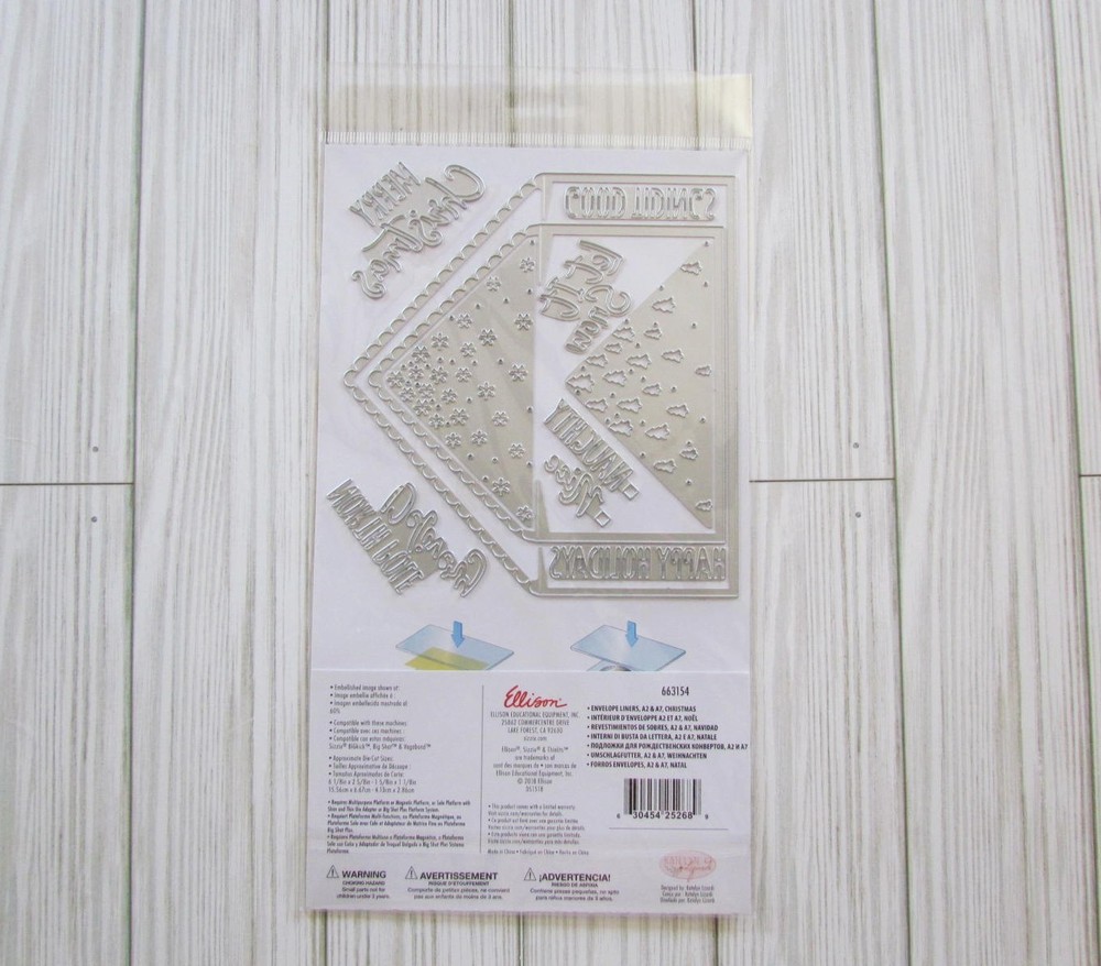 Sizzix Christmas Envelope Liners A2 & A7 Thinlits Die Cut Set