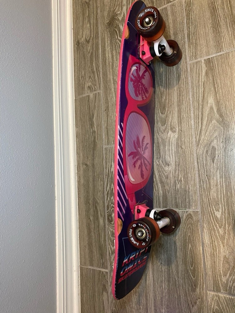 Kryptonics 29.75” Skateboard Palm Tree Sunglasses, Good Deck