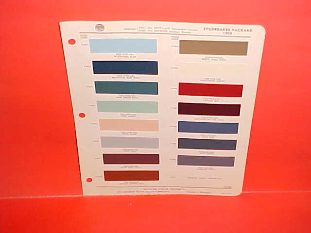 1958 STUDEBAKER PACKARD CHAMPION COMMANDER SILVER GOLDEN HAWK PAINT CHIPS DITZ