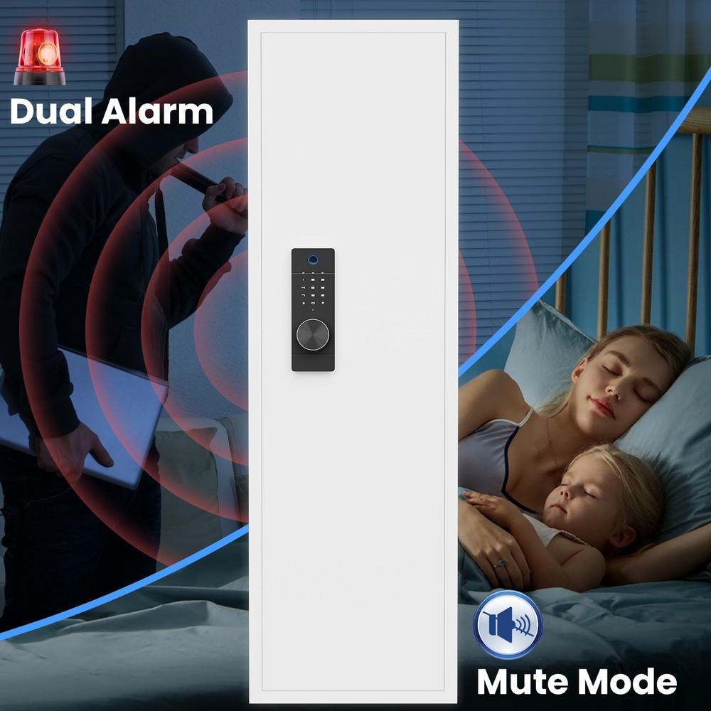 Secondhand 53"Biometric Hidden Wall Safe Between Studs Wall Gun Safe for Rifles