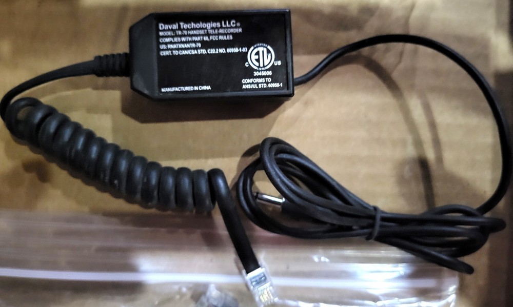 DAV-TR-70 Telephone Headset Recording Control