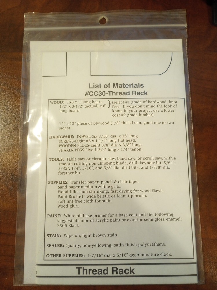 Full Size Woodcraft Patterns Thread Rack