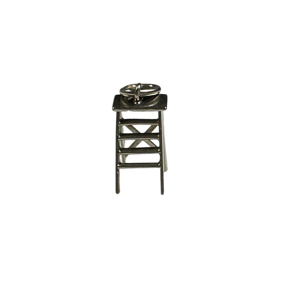 White Metal Moveable Adjustable Ladder Charm