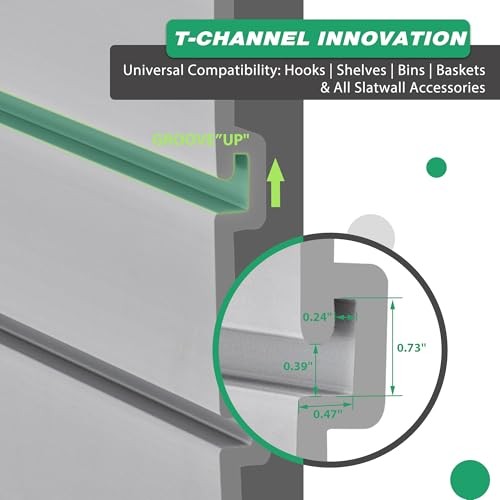 Slatwall Panel Garage Wall Organizer Storage Systems, Wall Mounted 4×2ft Grey