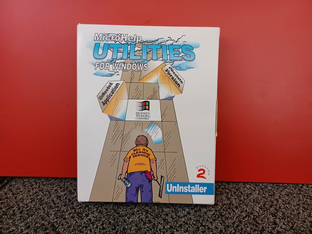 Vintage Windows 3.5" Floppy Disk MicroHelp Utilities for Windows Uninstaller
