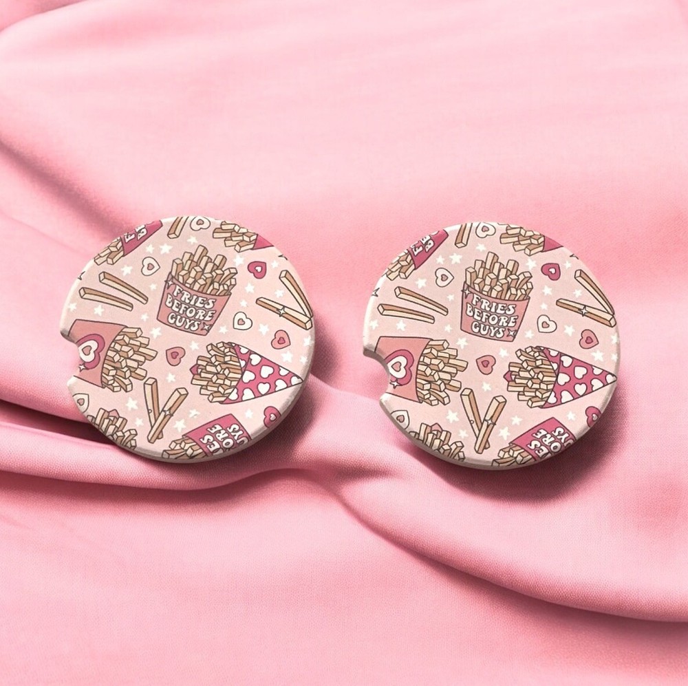 Fries Before Guys Car Coaster