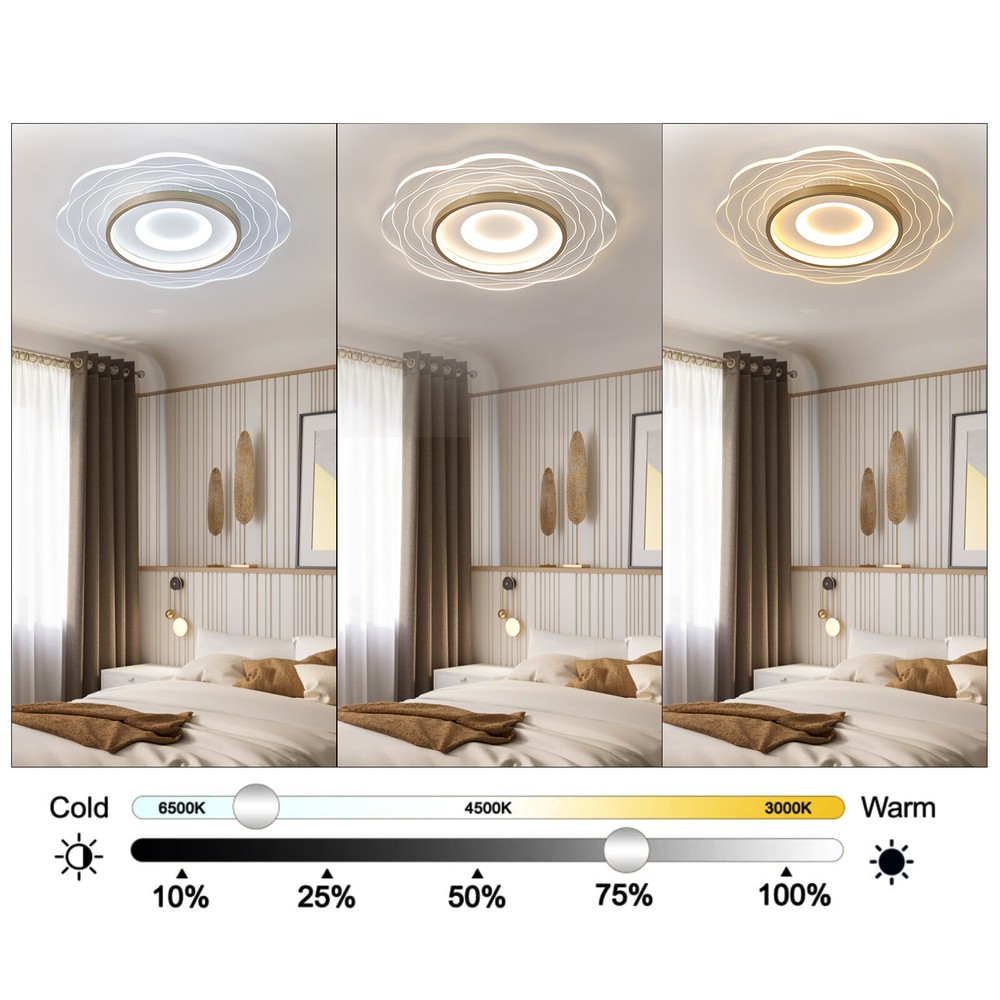 Modern 23" Ring LED Chandelier Flush Mount LED Ceiling Light with Remote Control