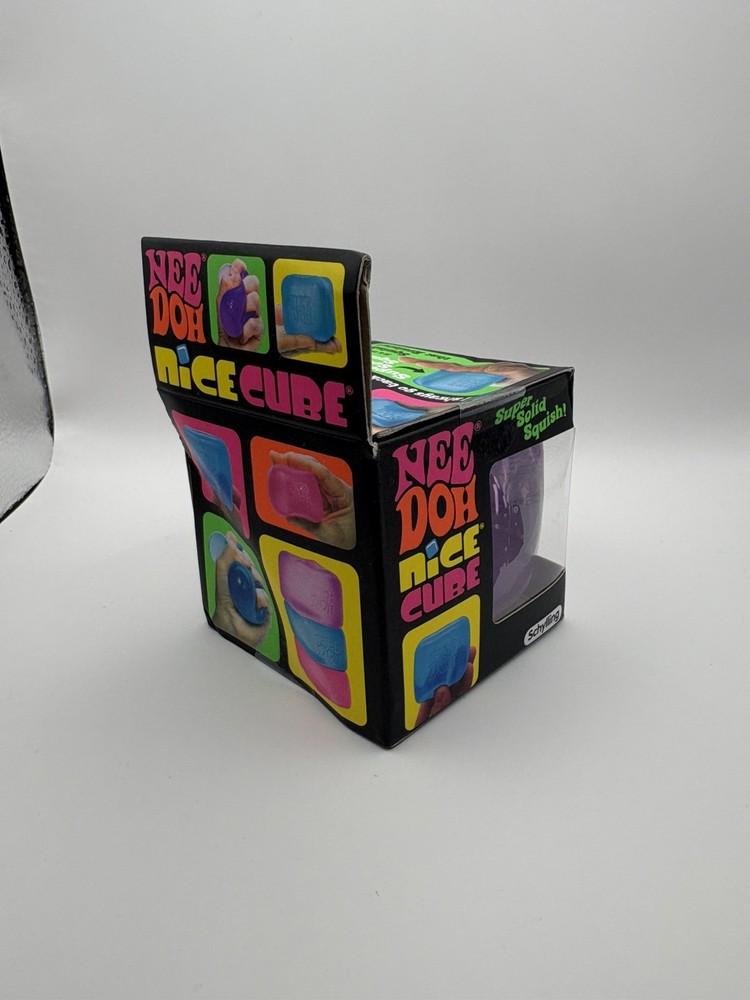 Schylling Nee Doh Nice Cube Super Solid Squish Squeeze cube Purple
