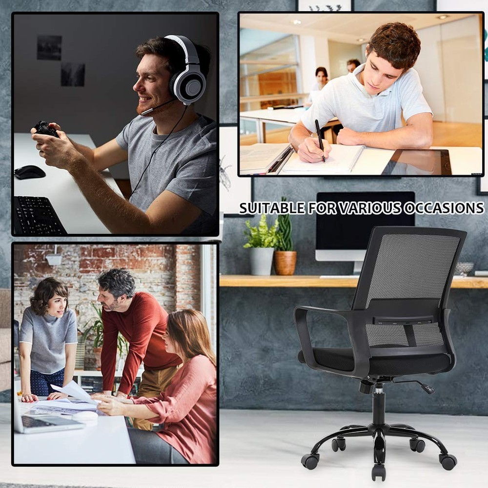 BestOffice Swivel Rolling Computer Chair Executive Lumbar Support Task Mesh C...