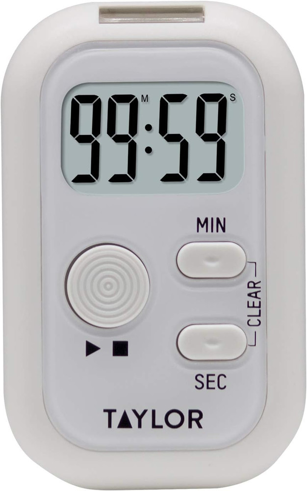 Multi-Alert (Sound, Light, Vibration) Digital Timer, Standard, White