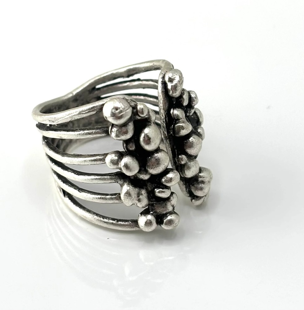 Handmade Brass Ring In Silver Plated - 6867