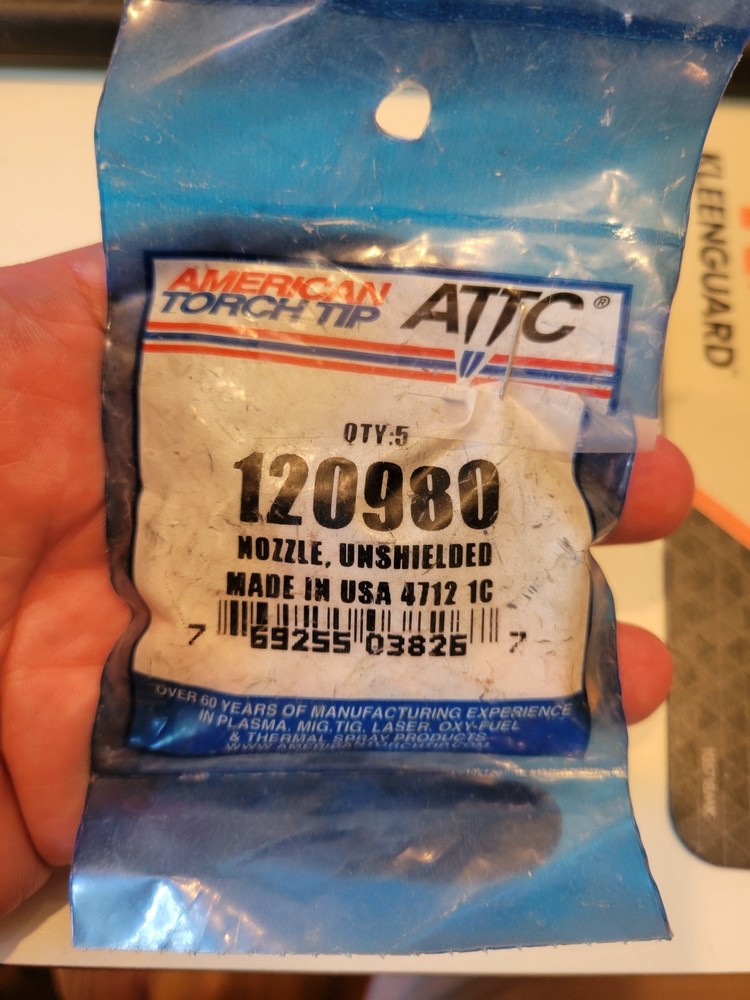 ATTC 120980 PLASMA NOZZLE 5/PKG UNSHIELDED 80AMP