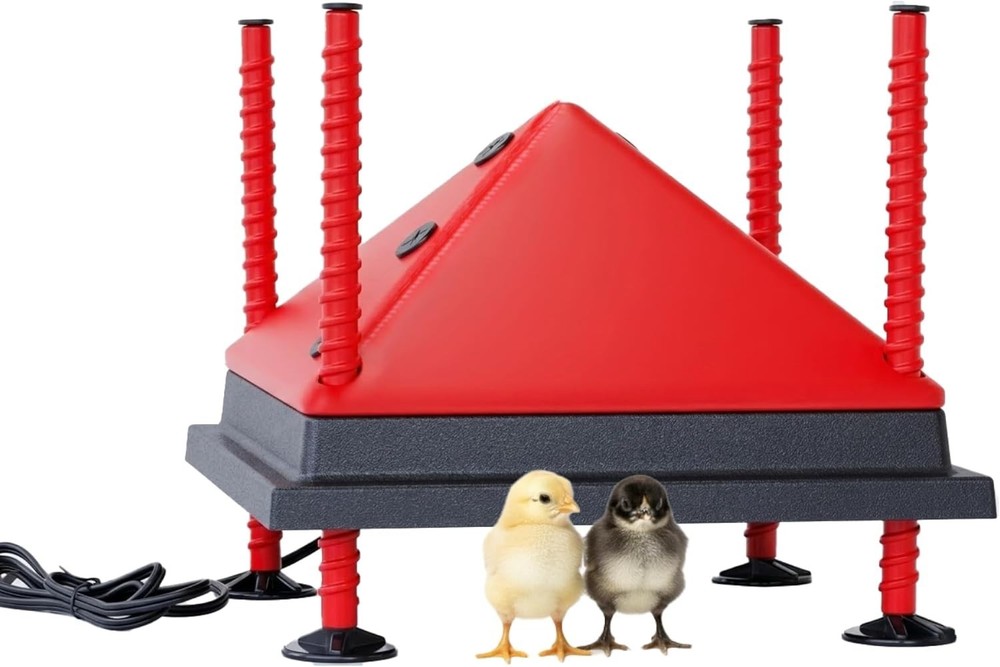 RentACoop 12x12" Adjustable Chick Brooder Heating Plate W/ Cone, Up to 25 Chicks