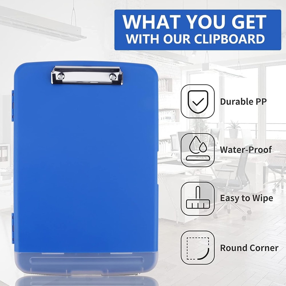 Multi-Functional A4 Plastic Clipboard with Storage - Ideal for Professionals