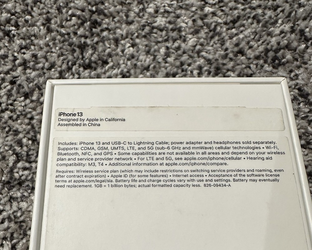 BOX ONLY Original iPhone 13 Midnight 256Gb EMPTY BOX ONLY