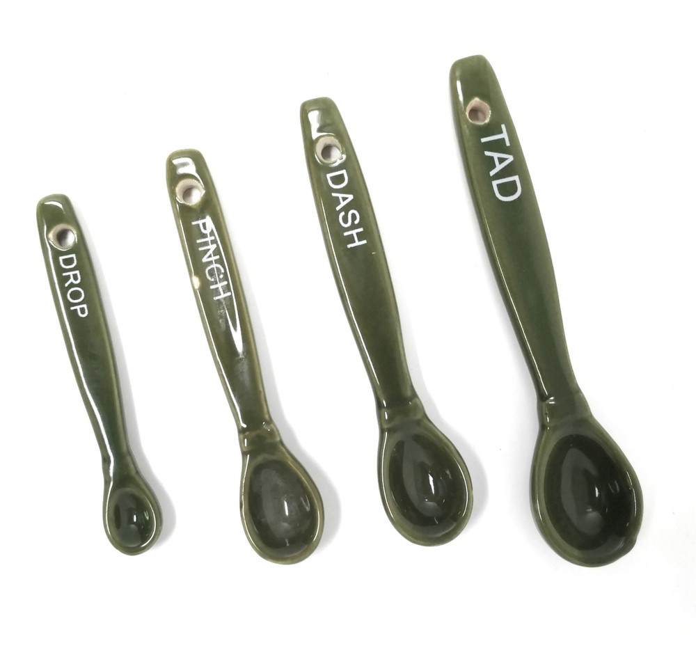 Temp-tations Fun Size Measuring Spoons: Tad, Dash, Pinch, Drop, GREEN