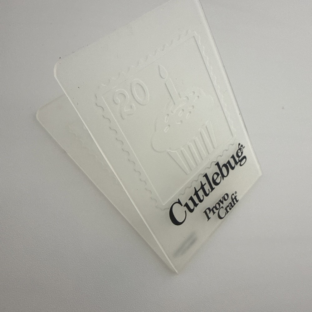 Provo Craft Cuttlebug Birthday Postage Stamp Embossing Folder 2.75x2