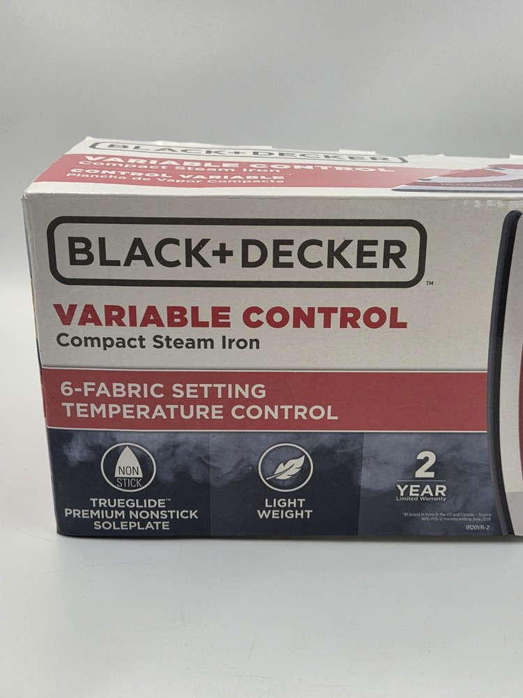 BLACK+DECKER Steam Iron Red Control Variable Compact Light Weight New In Box