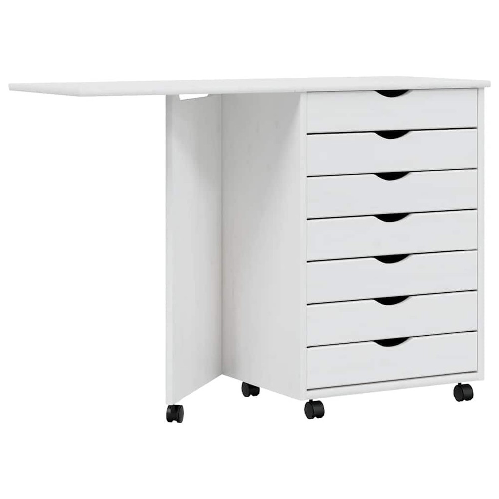 White Solid Pine Wood Rolling Cabinet Engineered Wood Plastic Locker Organizer