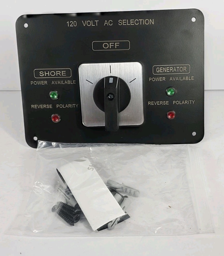 Efficient 120V Rotary Switch Panel with LED Indicators - Ideal for RVs & Boating