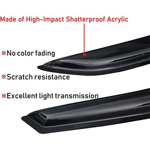 Lightronic Extra Durable Outside-Mount Auto Vent Window Visors, Fits 2018-2025