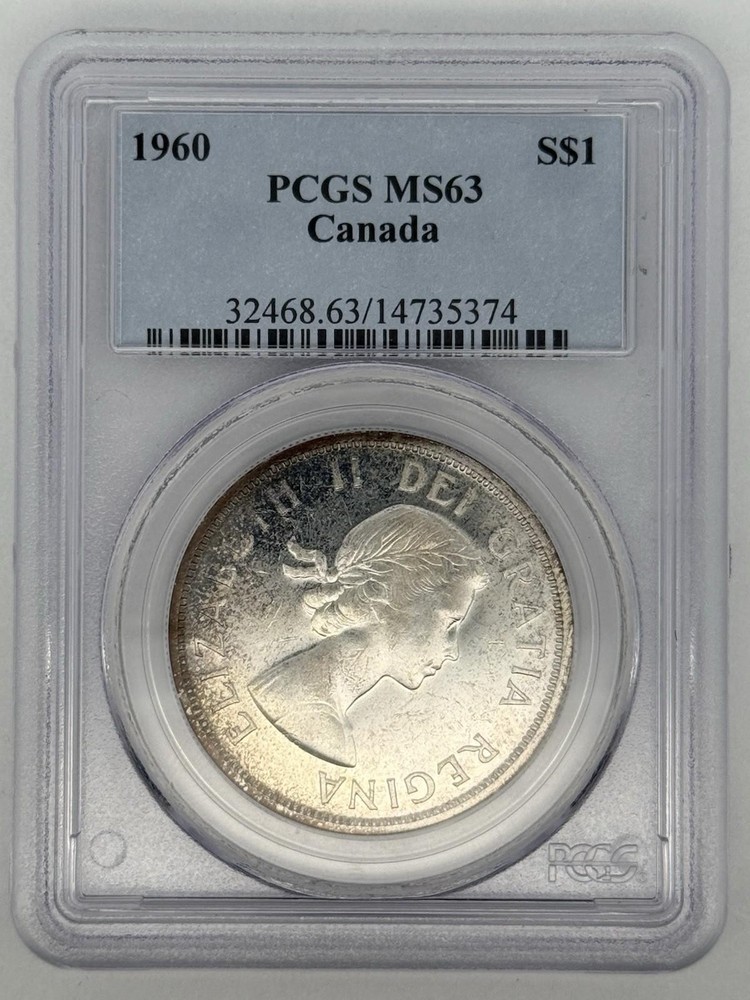 1960 Canada Silver Dollar $1 PCGS MS63