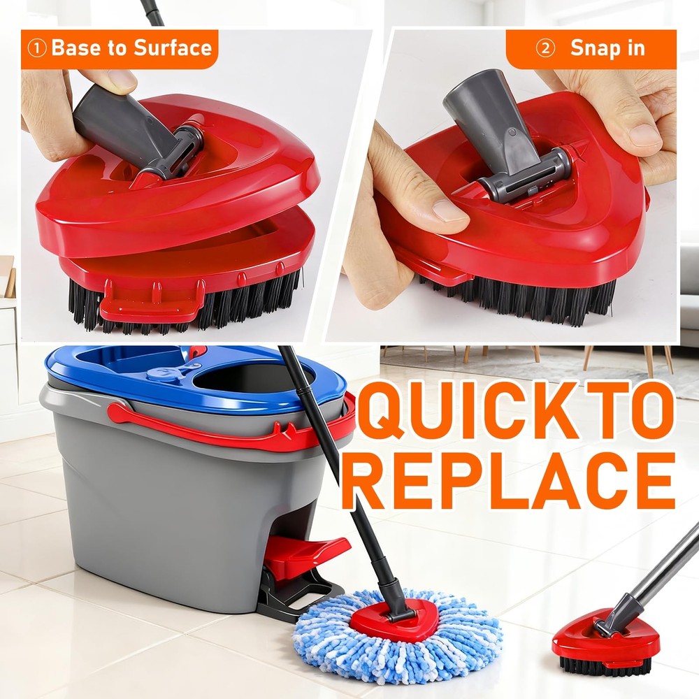 Mop Replace Heads for OCeda 2-Tank System,7 Pack Spin Mop Refill with 2 Scrub...