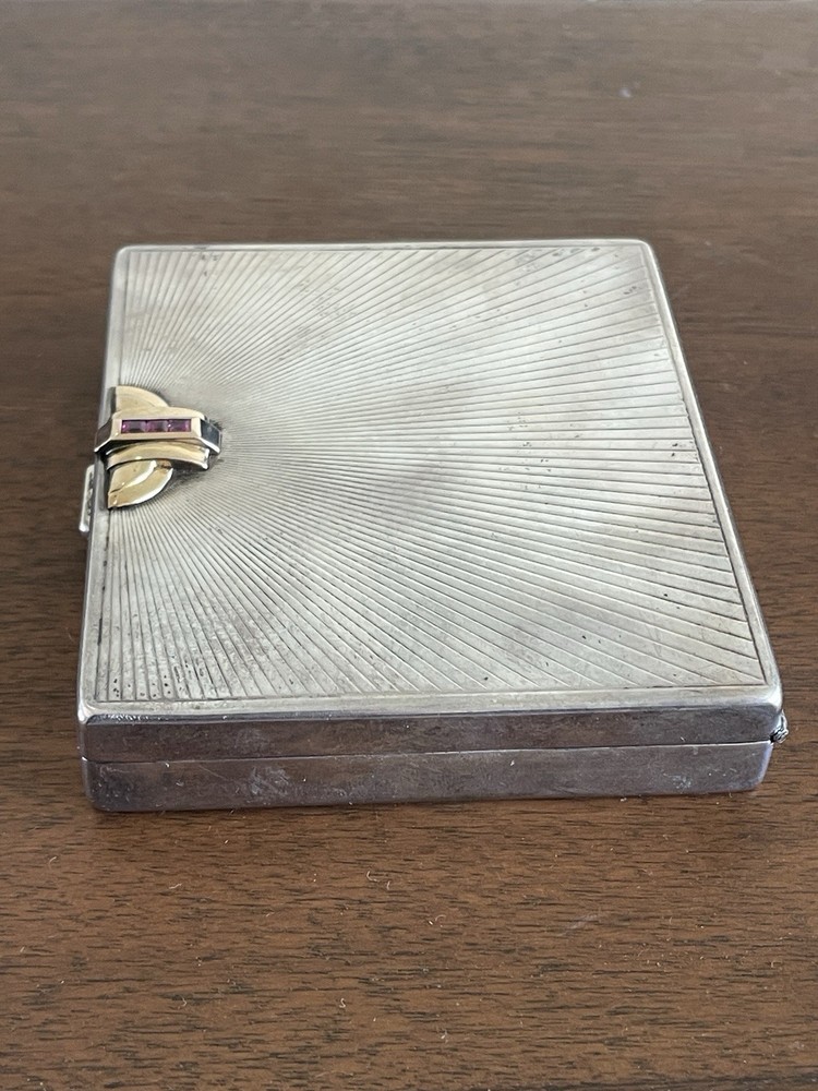 Vintage Tiffany Silver, Gold And Ruby Cigarette Case