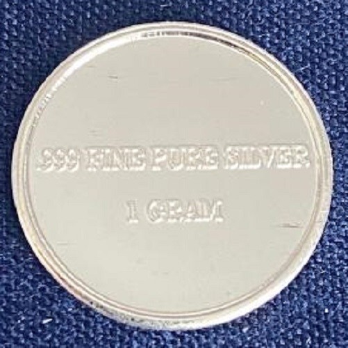 1 GRAM GR G .999 Fine Pure Solid Silver Bullion Round