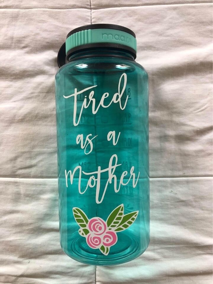 Tired As A Mother Plastic Water Bottle