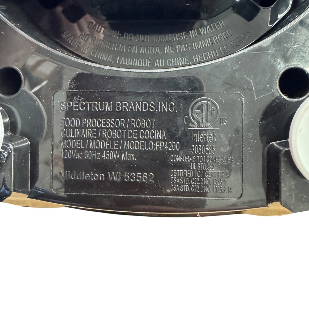 Black & Decker Food Processor FP4200 Replacement Part Black Container Cup