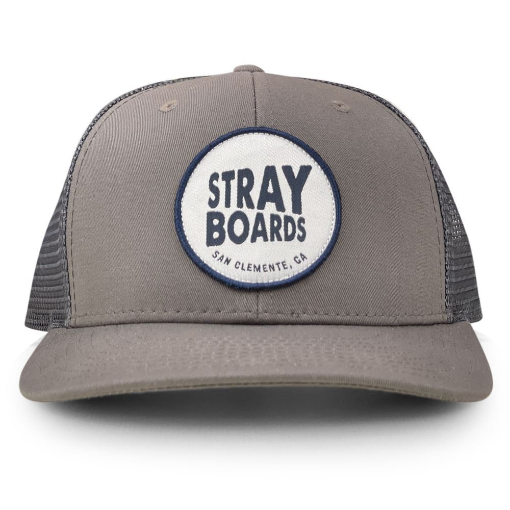Stray Boards 6 Panel Adjustable Hat - Gray on Gray