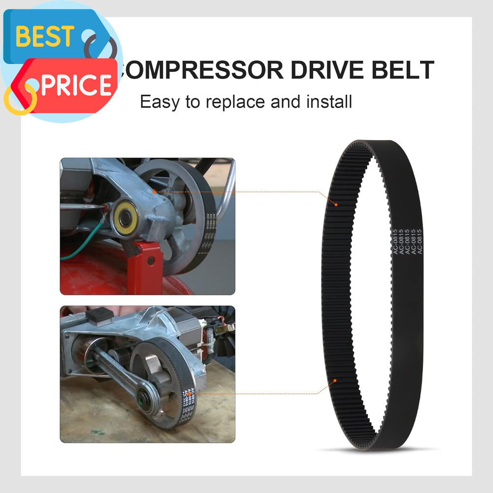 3 Pack AC-0815 Air Compressor Belt for Devilbiss Porter Cable Sear...