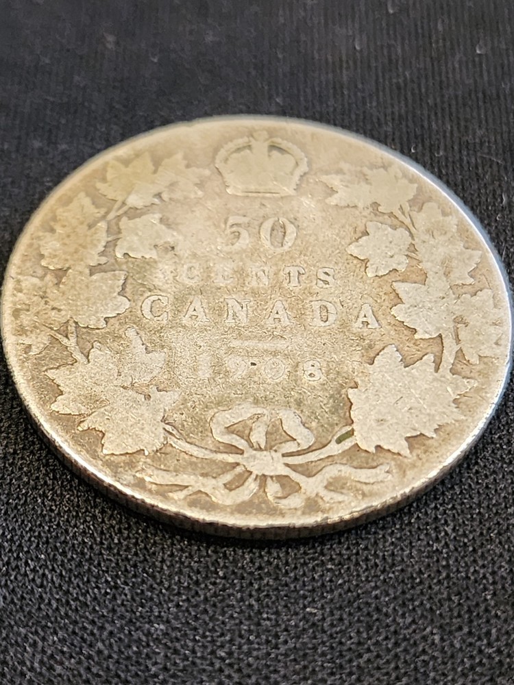1908 Canada 50 Cents Silver Coin