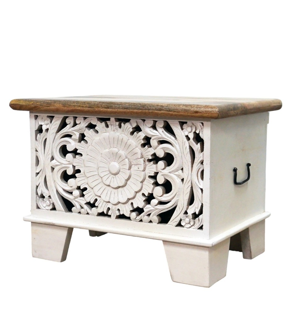 Hand-crafted Solid Wood Small Storage Trunk/Nightstand/Accent Table