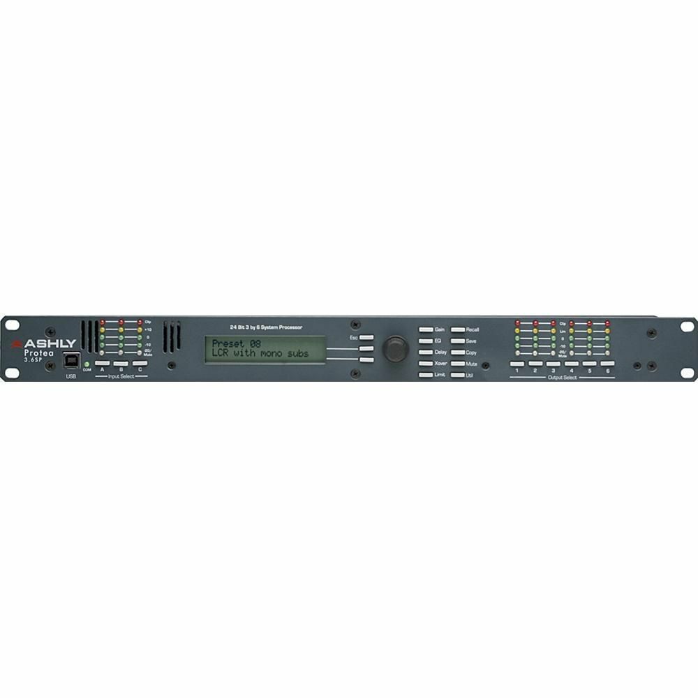 ASHLY PROTEA 3.6SP DSP LOUDSPEAKER SYSTEM PROCESSOR 3-IN X 6-OUT W/ USB