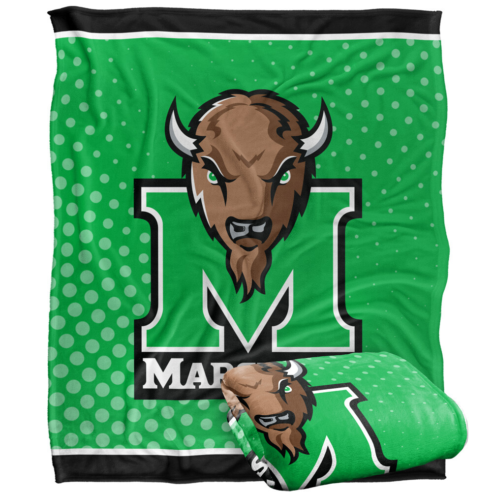 Marshall University Logo Dots Silky Touch Super Soft Throw Blanket