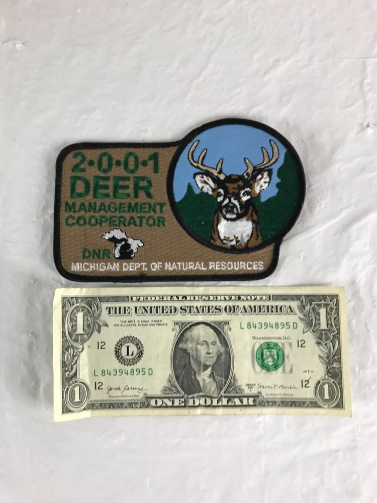 2001 Successful Deer Hunter DNR Michigan Patch 5 3/8" Management Cooperator