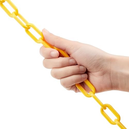 Weatherproof Yellow Plastic Safety Barrier Chain Link -00 ft Roll - Plastic 1