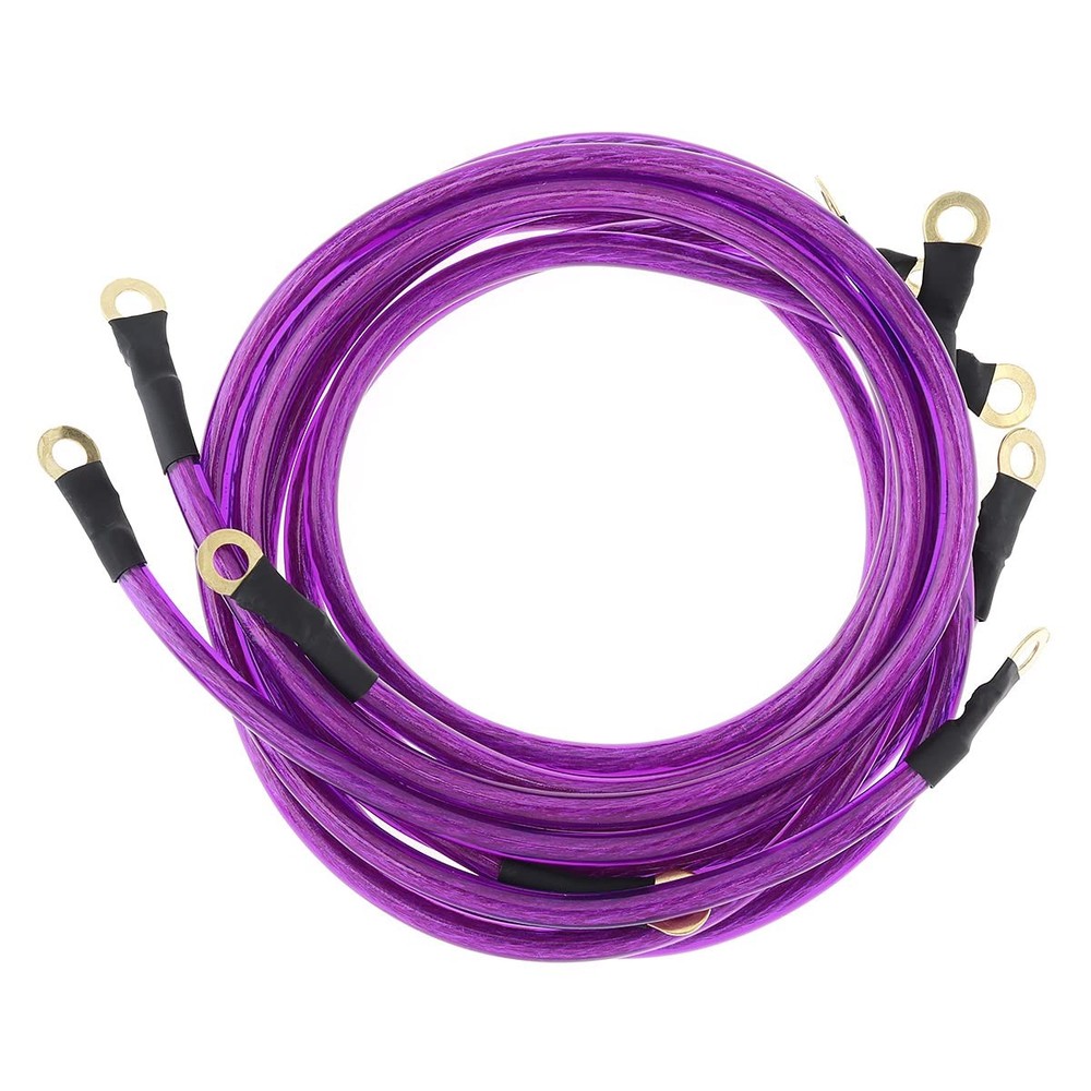 5 Point Car Universal Earth Ground Cables Grounding Wire System Kit High Perf...