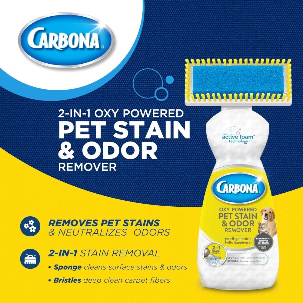 Pet Stain & Odor Remover with Oxygen Power, Unscented Formula, 22 fl oz, 2-Pack