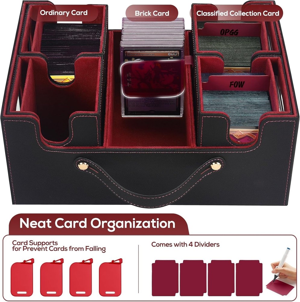 MTG Commander Deck Box - Magnetic Closure & 600+ Card Capacity Storage Case