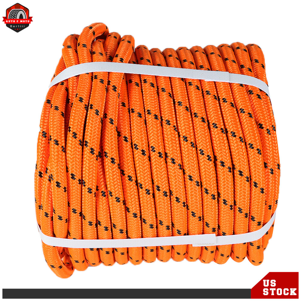150ft Double Braid Polyester Rope Rigging Rope 1/2in 6180Lbs Breaking Strength