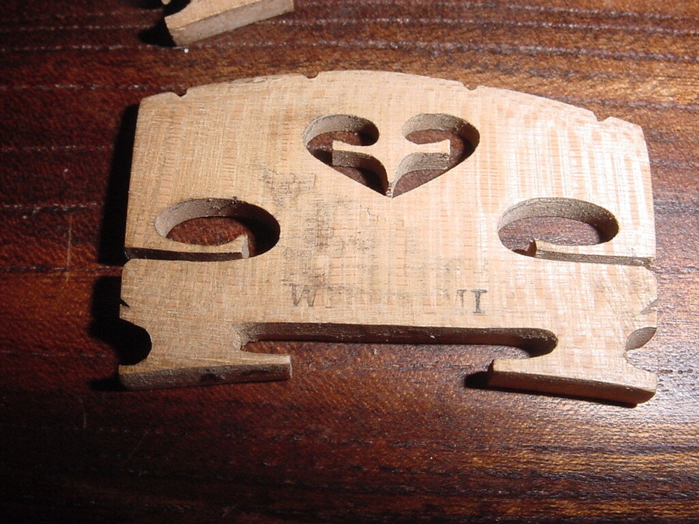 FOUR UNUSUAL VINTAGE VIOLIN BRIDGE S 4/4