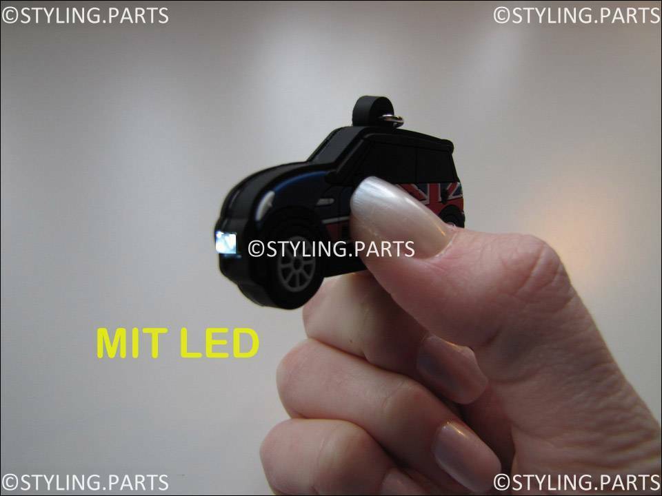 BLACK RED KEYRING - WITH LED FOR MINI ONE COOPER S D EXCELLENT GIFT