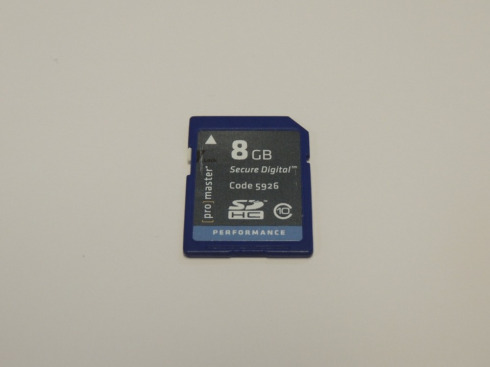 OEM Genuine Pro Master Performance 8GB SDHC Memory Card - Code 5926 - Class 10