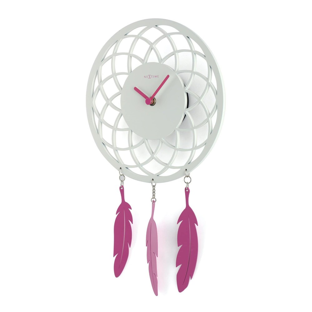 Dreamcatcher White Wood Wall Clock