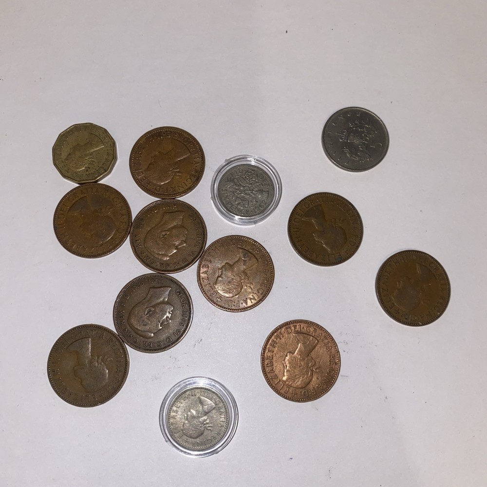 13 Old British Coins