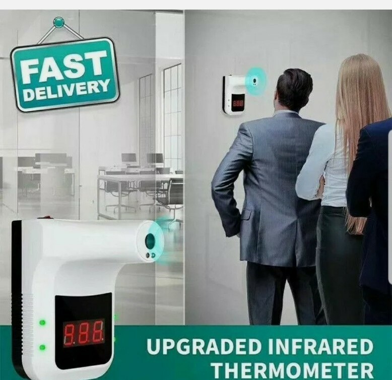 K3-Plus Wall-Mounted Infrared Forehead Thermometer for Adults, Wall-Mounted